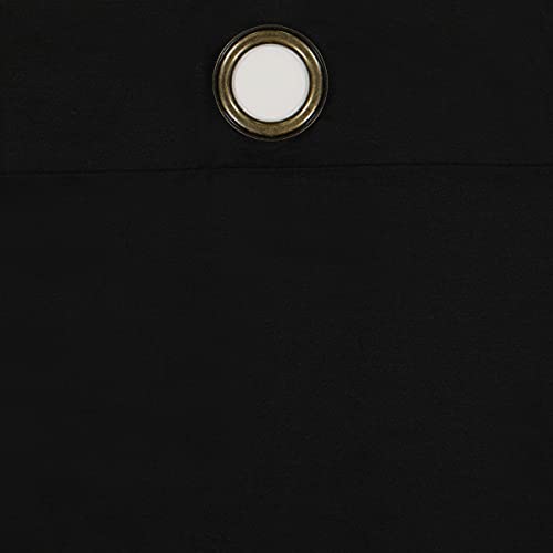 Image of ECLIPSE Microfiber Total Privacy Blackout Thermal Grommet Window Curtain for Bedroom (1 Panel), 42 inch x 63 inch, Black