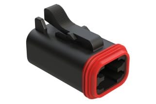 Amphenol, AT06-4S-RD01BLK, 4-Way Plug Black Female Connector with Reduced Diameter Seal (E-Seal) (25 Items)