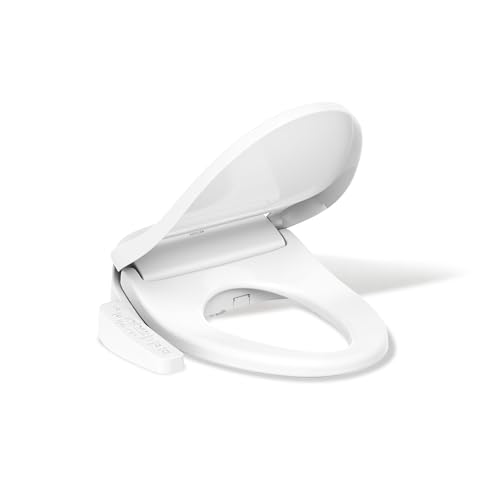 Kohler PureWash E580 Elongated Bidet Toilet Seat, White, Quiet-Close Lid Prevents Slamming, Self-Cleaning Wand, Adjustable Water Pressure with Multiple Cleansing Options
