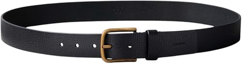 Calvin Klein Herren Gürtel Round Buckle 3,5 cm aus Leder, Schwarz (Black/Antique Brass), 130 cm – Ansicht 2