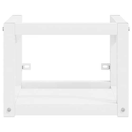 Soporte para lavabo de pared blanco: base de hierro resistente para aseos pequeños 4