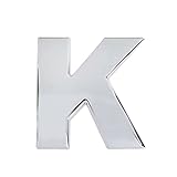 Modengzhe 3D Metal Car Emblem Letter K Sticker Chrome Plating Zinc Alloy Automobile Symbol Badge Decal
