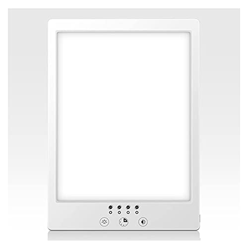 Light Therapy Lamp 10000 Lux Sad Light ​Box, Cool & Warm Light, 4 Timer Settings and 360°Rotatable Stand, for Home/Office/Travelling,White