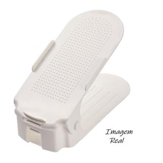 Kit 20 Organizadores de sapatos, saltos e tênis com regulagem de altura - Branco