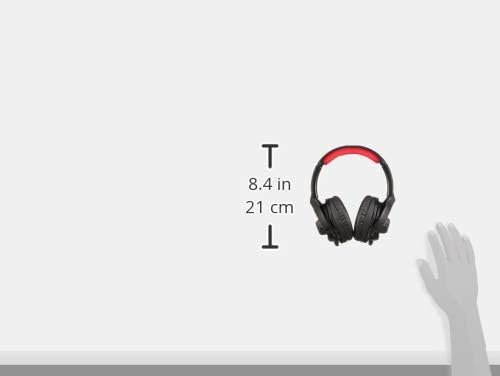 Dimensions of the JVC HA-XM20X headphones, showing 8.4 inches (21 cm) height.
