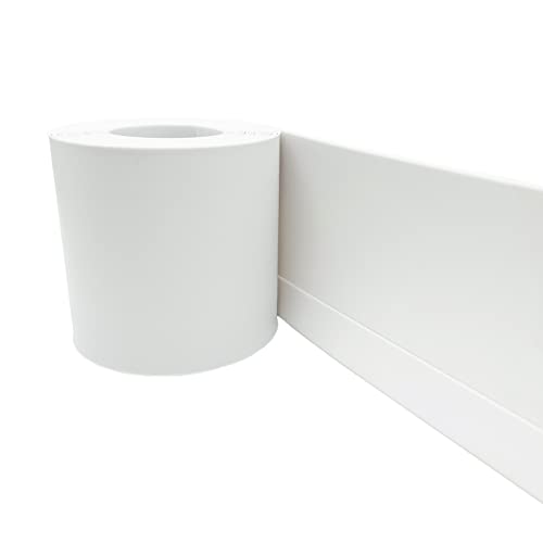 Dailisen Vinyl Flexible Wall Base Baseboard Molding Trim,Floor Molding,19.68Ft L × 3.94In W,Crease Design For Easy Installation. Cover The Crevices To Avoid Trapping Dust.white #TOP2