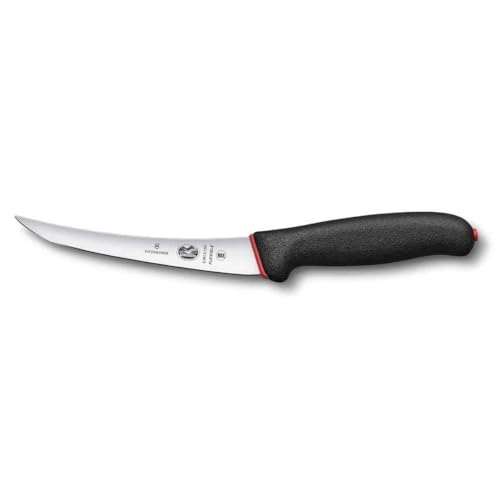 Victorinox Fibrox Dual Grip Ausbeinmesser, Swissmade, 15cm Gebogene Schmale Flexible Klinge, schwarz