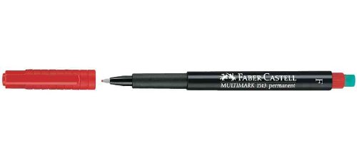 Faber-Castell Lot De 3 Marqueurs Permanent Multimark, 513 F, Rouge