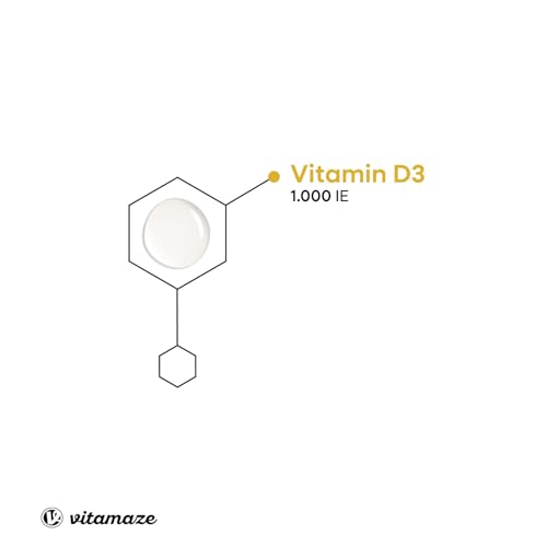 Vitamin D3 Tropfen hochdosiert 1000 IE, 50 ml (1700 Tropfen), Cholecalciferol vegetarisch, hohe Bioverfügbarkeit, Natürliche Nahrungsergänzung ohne Zusatzstoffe, Made in Germany
