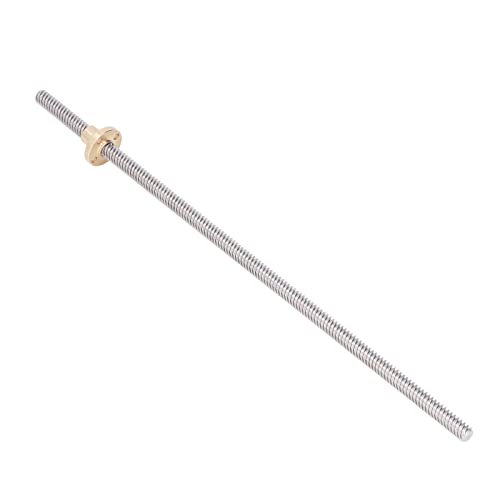 WOOXGEHM 5 Sets T8 Screw, Motion Screw Rod, 300mm Linear Motion Threaded Rod, Stainless Steel T8 Screw with Brass Nut for Industrial Fields Such As Machine Tools, Engineering Machinery