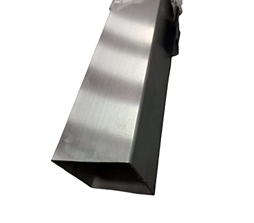 Tubo cuadrado cepillado, acero inoxidable, A2, cuadrado, 100 mm x 100 mm, grosor 3 mm, longitud 1 metro Cover