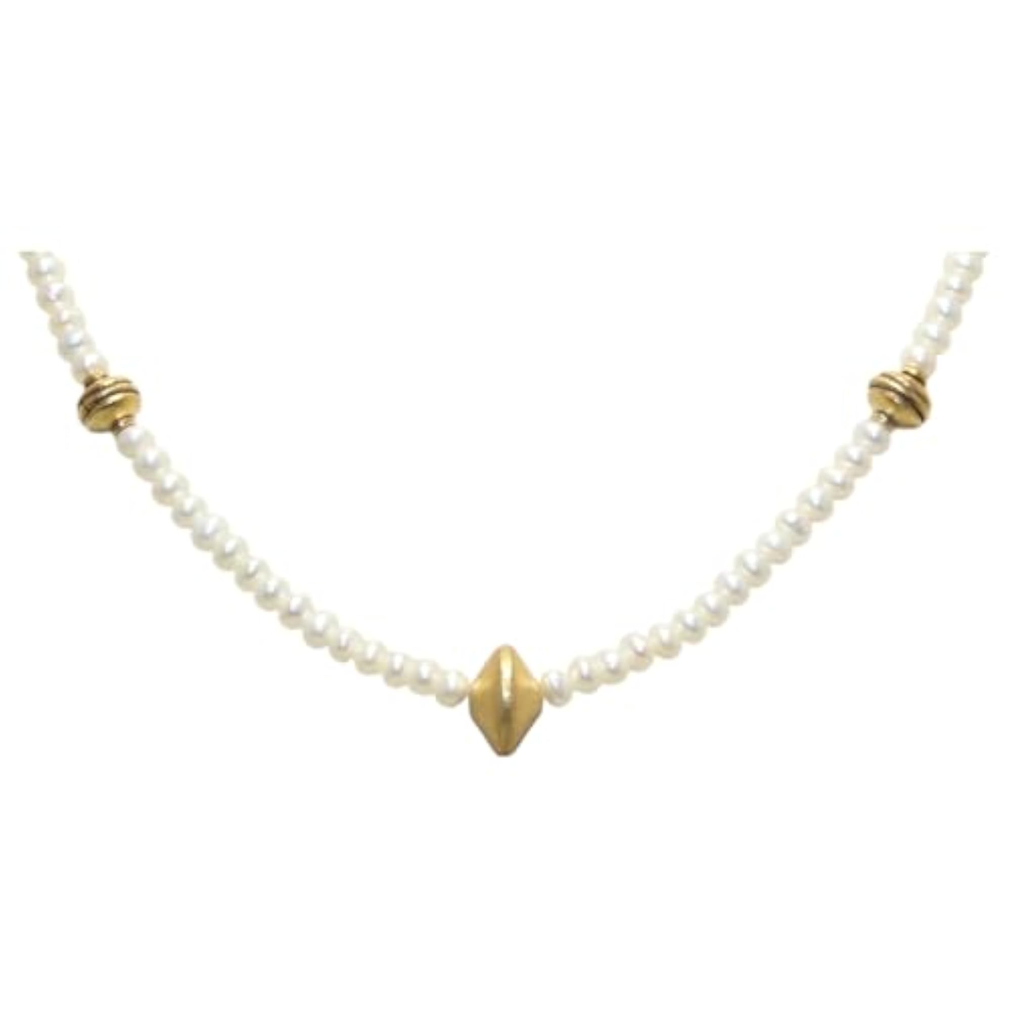 Women's 925 Sterling Silver Freshwater Pearl Gemstone Necklace, 18"