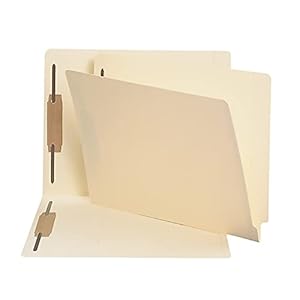 Smead End Tab Fastener File Folder, Shelf-Master® Reinforced Straight-Cut Tab, 2 Fasteners, Letter Size, Manila, 250 per…