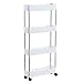 Chunlan Carrello a Rotelle Sottile a 4 Livelli Organizzatore di Stoccaggio per Il Bagno Scorrevole Scaffalatura Mobile di Utilità Facilità di Montaggio per Uffici in Luoghi Stretti