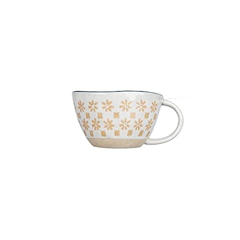 FIONEL Kubek do napojów kubek vintage ceramiczny kubek uchwyt kubek na śniadanie mleko płatki owsiane kawa odporna na ciepło biuro dom naczynia do picia narzędzie kubek do herbaty mleka (kolor: złoty)
