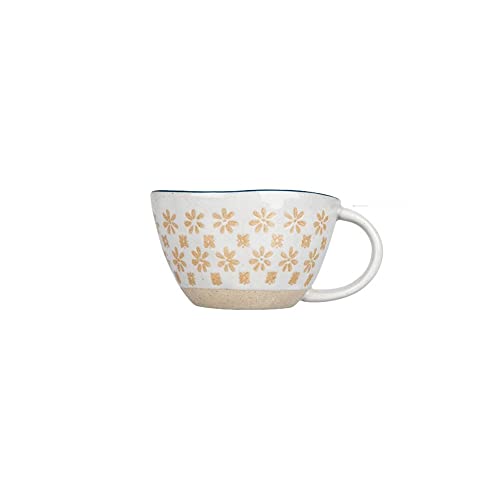 FIONEL Kubek do napojów kubek vintage ceramiczny kubek uchwyt kubek na śniadanie mleko płatki owsiane kawa odporna na ciepło biuro dom naczynia do picia narzędzie kubek do herbaty mleka (kolor: złoty)