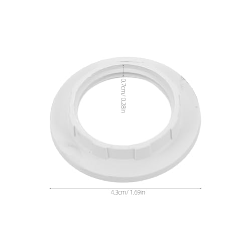 Alipis 50Pcs White Plastic Threaded Lamp Shade Collar Rings E12/E14 Socket Retaining Adapter for 32/33Mm Threaded Socket, Compatible with Ceiling and Sconce Lighting Fixtures