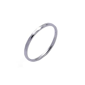 Epinki Metalen ringen voor vrouwen, 2 mm roestvrijstalen ring, roségoud/zilver, geometrische ringen, bruiloft, T 1/2, Roestvrij staal