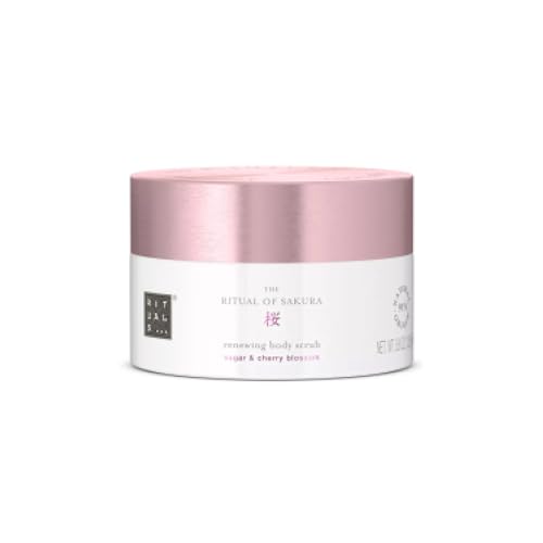 RITUALS Body Scrub The Ritual of Sakura – Exfoliante corporal con azúcar, flor de cerezo, leche de arroz y aceite de jojoba – 91% de ingredientes de origen natural – 250 g