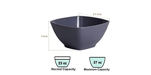 M&B Gwpp Melamine Plastic Cereal Bowls/Square Snack Bowls, 27 Oz Small Square Bowls For Snacks, Dessert, Salad, Yogurt - Square Serving Bowls Set Of 4 For Ice Cream, Soup, Side Dishes (Dark Purple) #TOP1