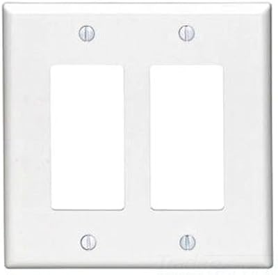 Amazon Com Eaton 9522ws Aspire 9522 Decorative Mid Size Screw Less Wall Plate 2 Gang 4 1 2 In L X 4 56 In W 0 08 In T Satin White Home Improvement