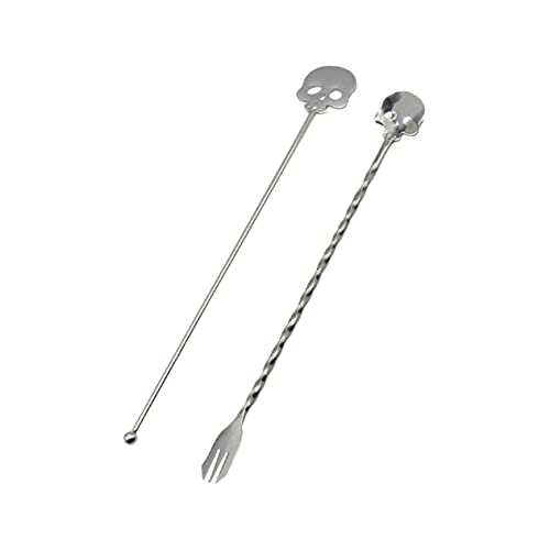 Garneck 1 Set Skull Swizzle Stick Stir Spoon Premium Cocktail Mixing Tools for Iced Tea Coffee and Cocktails Lightweight and Heat Resistant Design