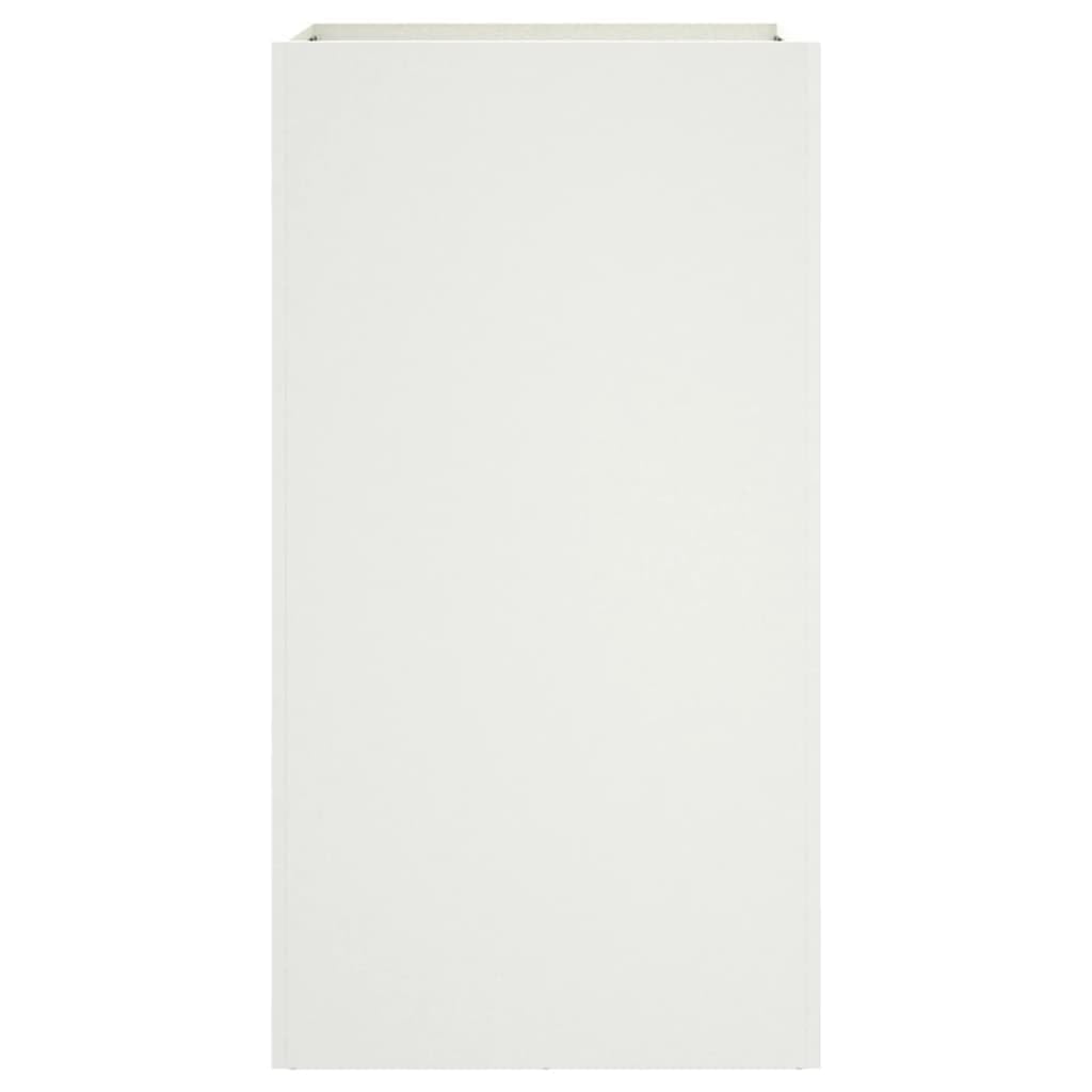 Jardinière Blanc en Acier laminé à Froid 42 x 38 x 75 cm, bac Plante pour intérieur et extérieur, Balcon terrasse Jardin, décoration Design avec Drainage et réserve Eau