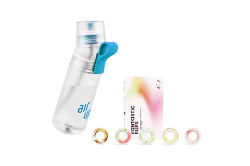 air up® Bottle Twist Pro Starter Set Original, Including Pods in 5 Flavours, 600 ml Drinking Bottle with Flavour, Sugar-Free, Dishwasher Safe and BPA Free, in Blue Splash