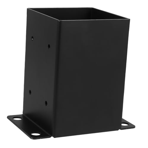 KONTONTY Wood Pavilion Post Base Bracket Kit Durable Flange for Secure Installation of Pergolas and Outdoor Structures with Protective Black Coating