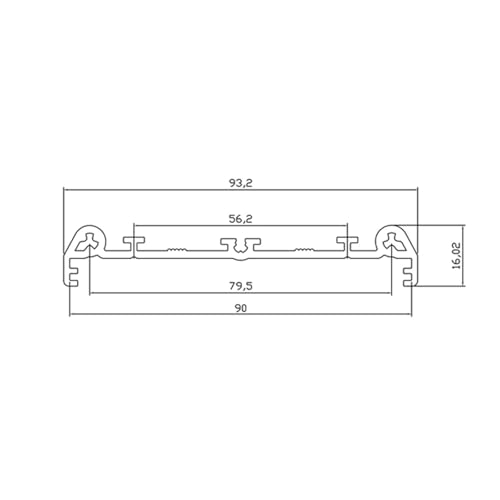 Soporte de PCB UM90 de 151-200 mm para carril DIN con carcasa a medida 3