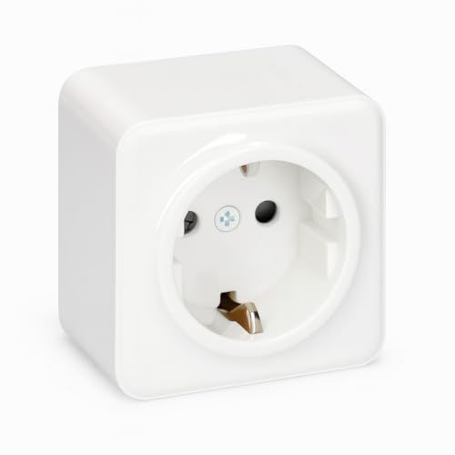 Jandei - Mecanismo Superficie Policarbonato Blanco, 10A 250V (Enchufe Schuko)