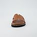CUSHIONAIRE Crisp Women’s Slide Sandal – Faux Leather Cutout Slip-On with Artisan Stitching & Memory Foam, Wide Widths Available, WHISKEY 9