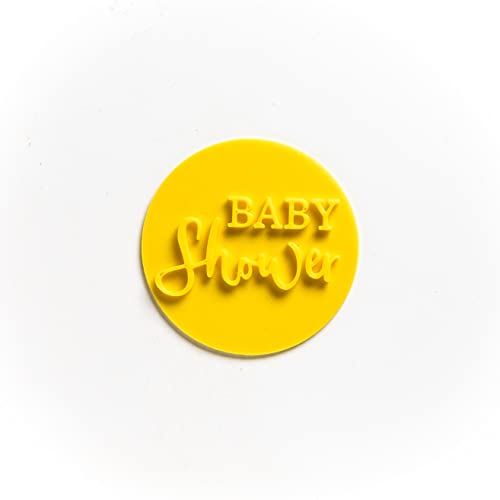 The Cookie Cutter Hub Baby Shower Embosser/Stamp for Cupcakes Fondant Icing Clay Cake Baking Decoration, Yellow