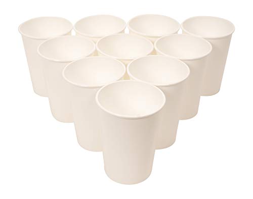 CSBD Stadium 16 oz. Plastic Cups, 10 Pack, Blank Reusable Drink Tumblers for Parties, Events, Marketing, Weddings, DIY Projects or BBQ Picnics, No BPA (White)