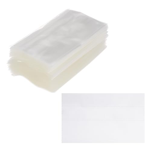PATIKIL 42x70mm PVC Perforated Shrink Bands, 200 Pcs Heat Shrink Seal Wrap Fit for 10ml Essential Oil Bottles Jars Cans Tins Fit for 1.85-2.1inch Cap Diameter, Clear