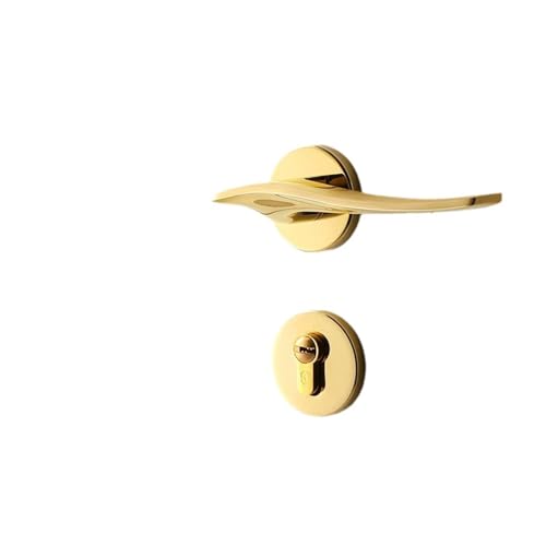 Cerradura de puerta moderna dorada de madera maciza dividida para interior 2