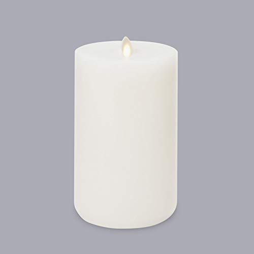 Lightli Wick To Flame Realistic Artificial Moving Flame Pillar Candle By Luminara - Moving Flame Led Battery Operated Lights - Unscented - Remote Ready - Remote Sold Separately - Ivory - 3.8" X 7.2" #TOP6