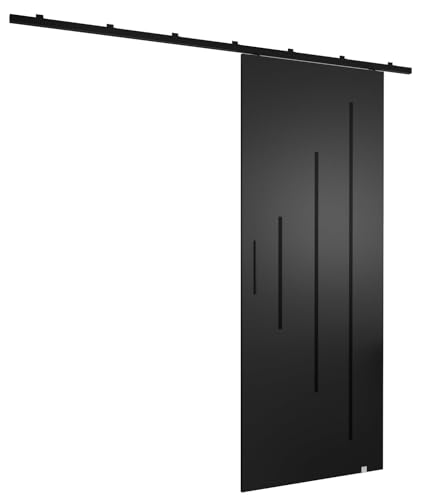 Rail porte coulissante Zonda Y - Porte coulissante interieur avec rail - 204x80 cm - kit porte coulissante - guide porte coulissante - avec poignée de porte - porte suspendue coulissante