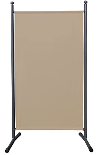QUICK STAR Paravent 180 x 78 cm Tela Separador de ambientes partición jardín Grande Biombo tabique balcón privacidad Beige