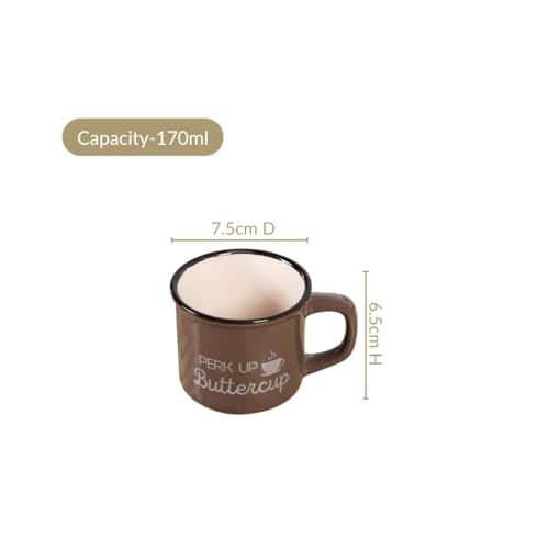 Image of Nestasia Ceramic Stackable Cups Set of 4 (170ml Each) - Quirky Quotes Tea & Coffee Cups with Glossy Finish | Microwave & Dishwasher Safe Mugs - Ideal for Gifting (Colourful)