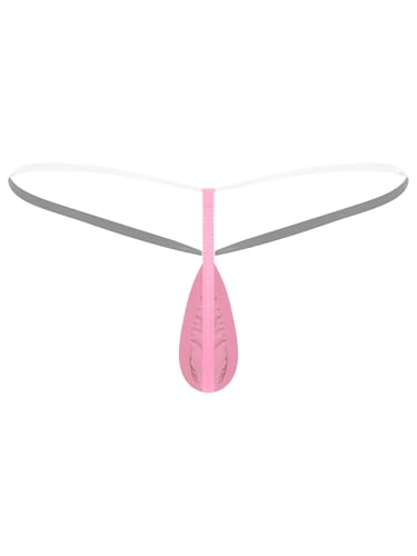 Riismen Mujeres T Back Tanga Mini G String Micro Bikini Bragas Ropa Interior Lencería Lencería Sexy Rosa Talla única