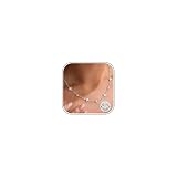 LOLIAS Kette Silber 925 Damen Silberkette Damen 925 Halskette Silber Necklace Women mit Zirkonia Kleeblatt Perlen Silberne Wasserfest Schmuck Jewelry Silberschmuck Modeschmuck
