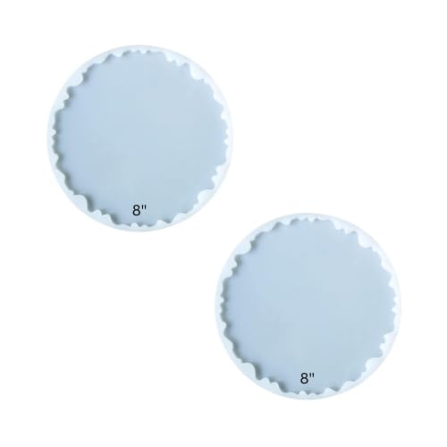 Silicone Round Moulds for Resin Art, Coaster Mould, Agate, Resin Art and Craft Materials, Tray Plate Mould 8 Inch (Pack of 2)-image-39
