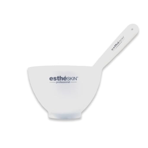 estheSKIN Mixing Bowl & Spatula 2pcs Set for Modeling Rubber Mask – Flexible Silicone Bowl & Smooth Spatula for Facial Mask Mixing – Easy to Clean & Reusable