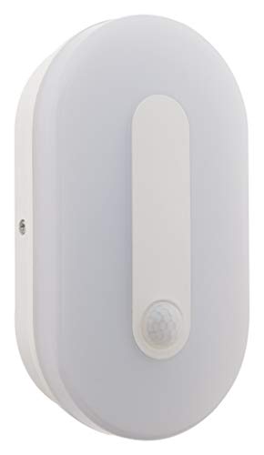 Elexity 141063 Luz LED para Exteriores IP65 con Sensor de Movimiento, 12W, Blanco Cover