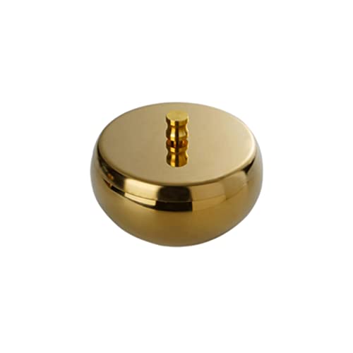 Cendrier de table coupe-vent en acier avec couvercle jaune - 2