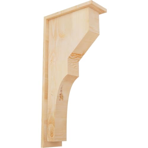 Ekena Millwork COR06X14X22MON01RDF 6"W x 14"D x 22"H Monterey Rough Sawn Corbel w/Backplate, Douglas Fir