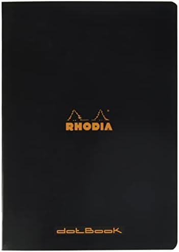 RHODIA 119163C - Black Piqué Notebook - A4 - Small Squares - 96 pages - White Clairefontaine Paper 80 g/m - Soft, resistant and waterproof coated card cover - Classic