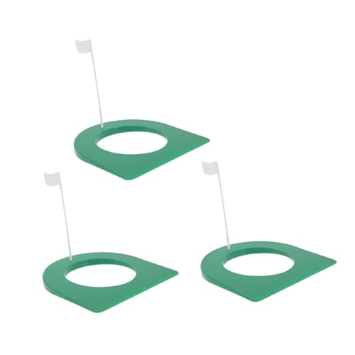 FOYTOKI Golf Training Putters 3pcs Putting Cups Flags Golf Practice Sticks Backyard Putting Accessories and Flag Set