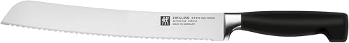 ZWILLING Vier Sterne Brotmesser 23 cm, Rostfreier Spezialstahl, Kunststoff-Griff, Eisgehärtete Klinge, Schwarz, Made in Germany